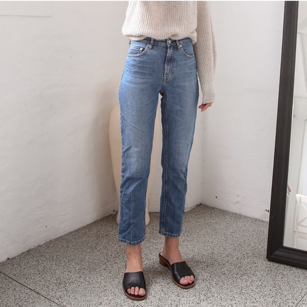 Everlane Women's The Relaxed Straight Leg Crop Blue Jeans Size 27 Regular